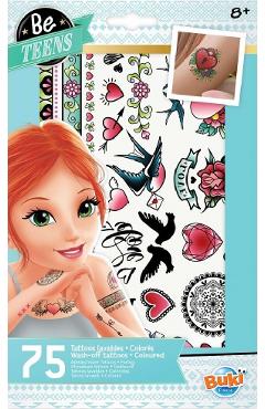 75 tatuaje lavabile colorate pentru fete