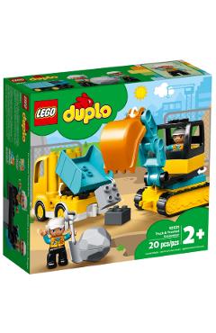 Lego Duplo. Camion si excavator pe senile