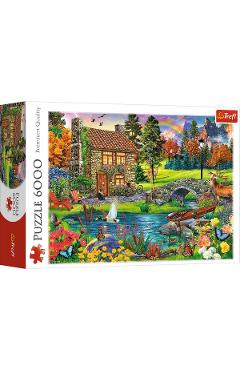 Puzzle 6000. Casuta din munti