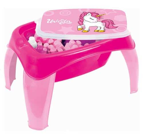 Masuta de activitati cu 30 cuburi de construit Unicorn