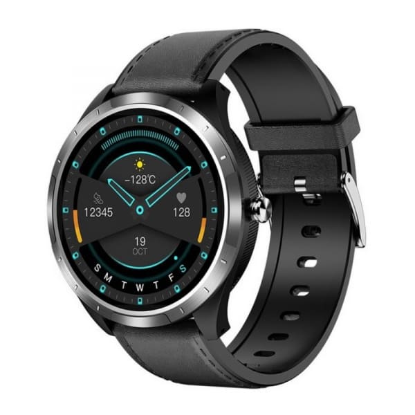 Smartwatch STAR X3 Silver cu bratara neagra din piele