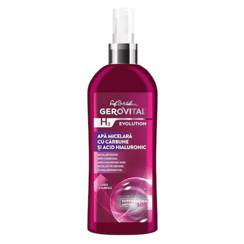 Apa Micelara Gerovital H3 Evolution cu Carbune si Acid Hialuronic
