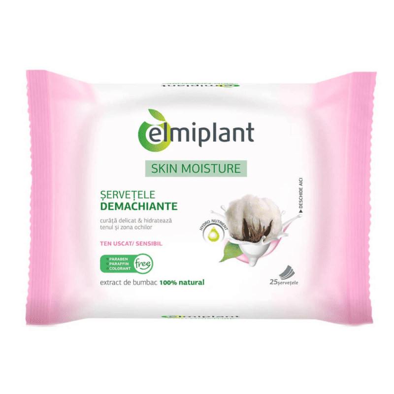 Servetele Demachiante pentru Ten Uscat/Sensibil Elmiplant Skin Moisture