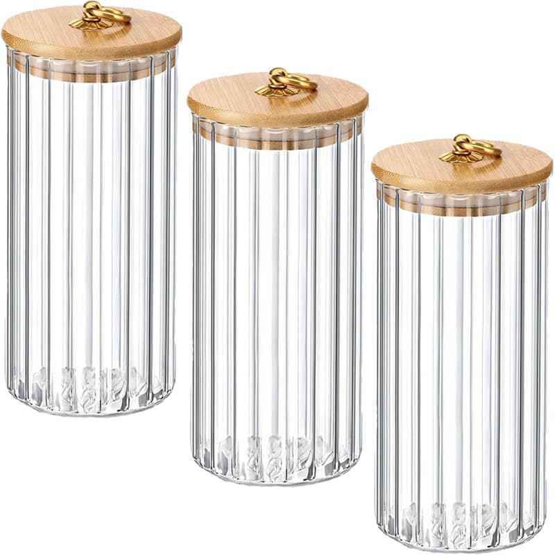 Set 3 recipiente cu capac bambus