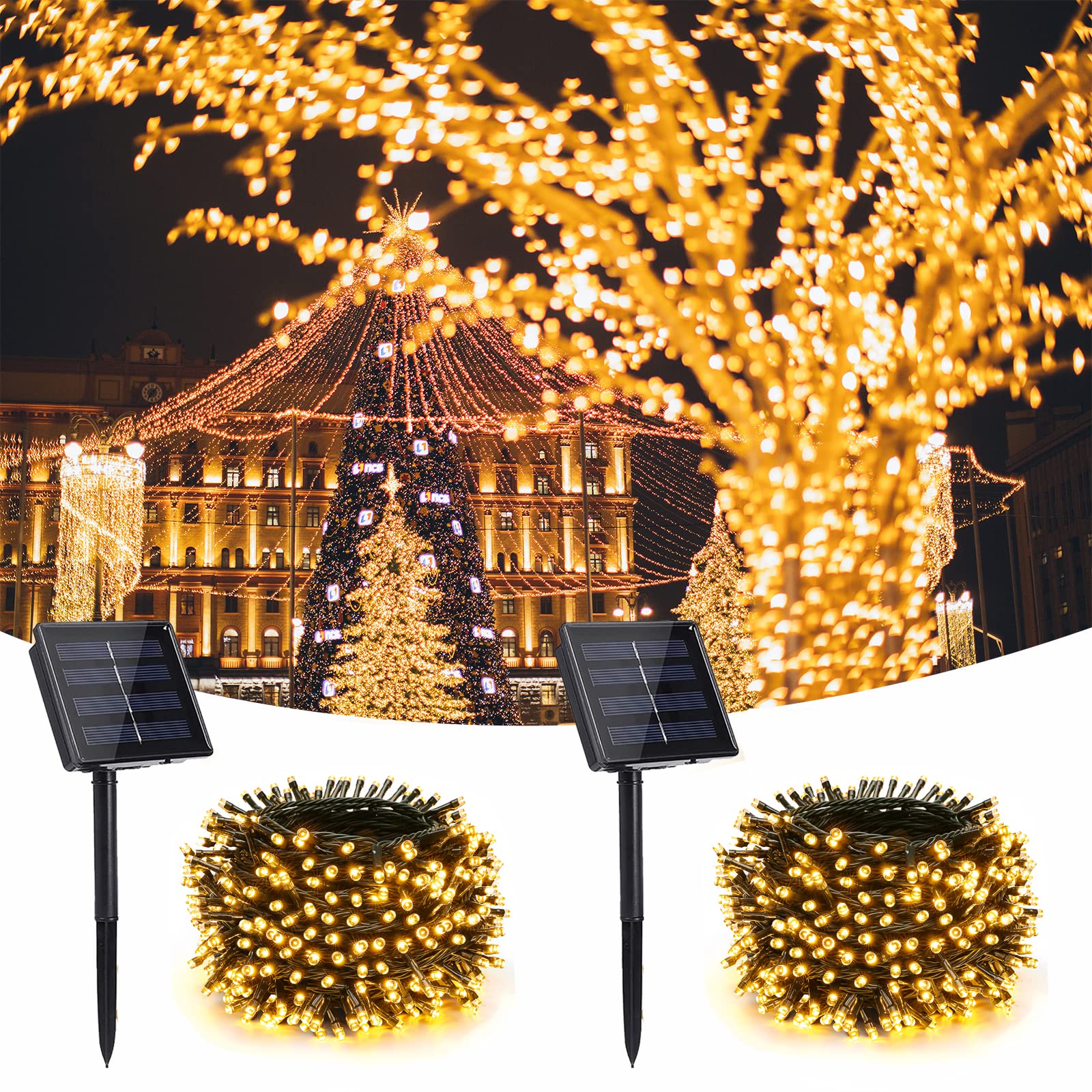 Set 2 x Instalatie solara 100 LED