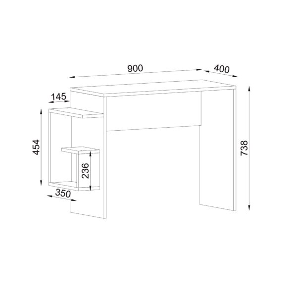 Birou, Sharp Focus, UnicUtil, 104.5 x 40 x 73.8 cm, Alb, UUDESK07 - imagine 8