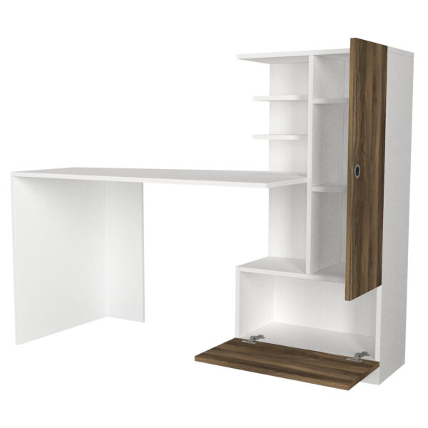 Birou, Smart BrownSpace, UnicUtil, 149.5 x 61.8 x 120 cm, Alb si Maro, UUDESK26 - imagine 7