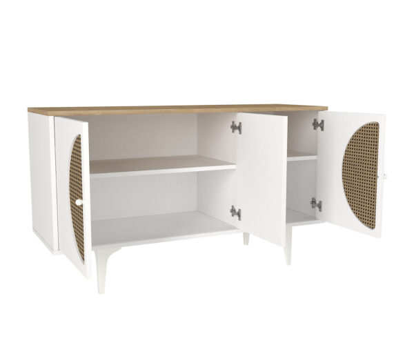 Comoda Elegant Harmony, 130 x 45 x 75 cm, Alb-Natur, UUCOM03, UnicUtil - imagine 6