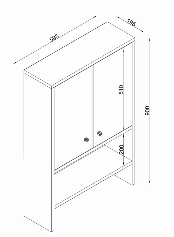 Dulap Organizator pentru Baie UnicUtil, 59 x 20 x 90 cm, Alb - imagine 5