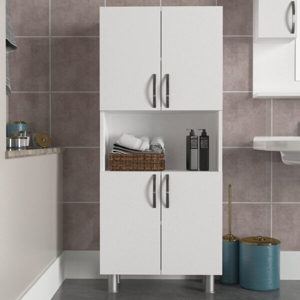 Dulap Organizator pentru Baie/Bucatarie UnicUtil,60 x 30 x 140 cm, Alb - imagine 5