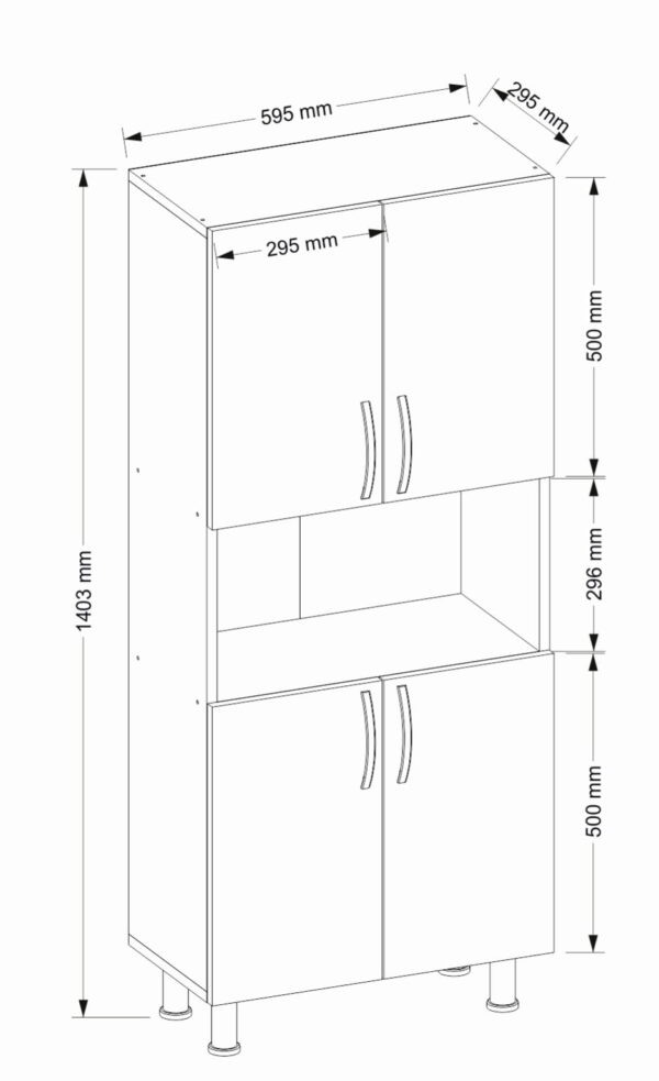 Dulap Organizator pentru Baie/Bucatarie UnicUtil,60 x 30 x 140 cm, Alb - imagine 6
