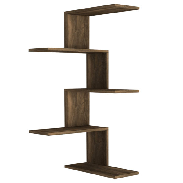 Etajera de perete pentru colt UnicUtil, 52 x 52 x 109 cm, Maro - imagine 3