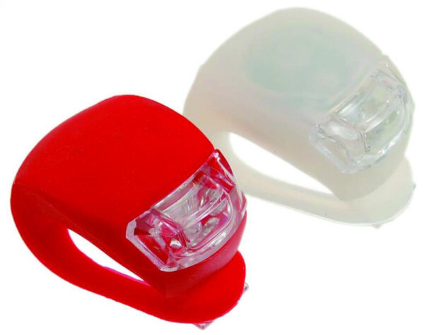 Set Far + Stop Silicon Trip 2 Led-uri 2 Functii Alb Rosu, Set Far+Stop