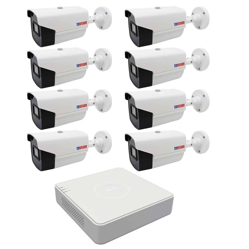 Kit 8 camere supraveghere exterior 2MP Full HD 2.8mm, IR 40m, DVR Hikvision 16 canale