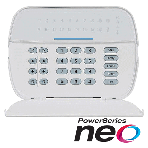 Tastatura LED, cablata, 16 zone, SERIA NEO – DSC