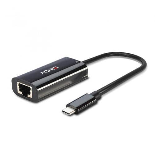 Adaptor Lindy USB Type-C la RJ45 Gigabit (Negru)