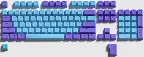Set Taste QwertyKey Azure Translucide, Material PBT, Double shot (Albastru/Mov)