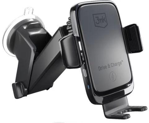 Suport Auto 3MK Drive & Charge, Incarcare Wireless, Quick Charge, 15W, (Negru)