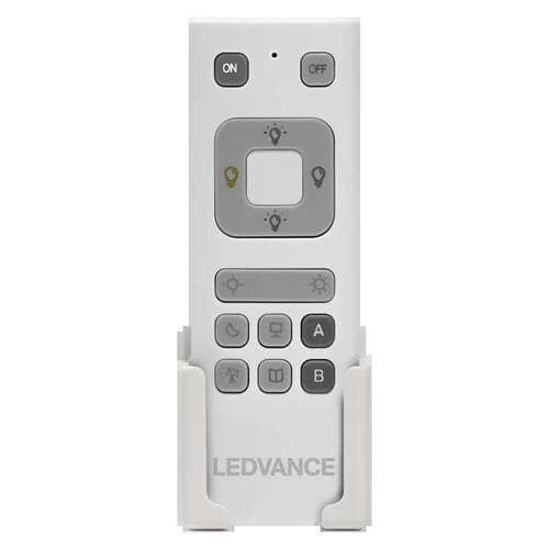 Telecomanda Ledvance SMART+ WiFi, 12×4.1×1.9cm, 2x baterii AAA neincluse, pana la 15 surse/corpuri de iluminat, cu optiunile de dimare, control RGB si setare de scene luminoase, Gri