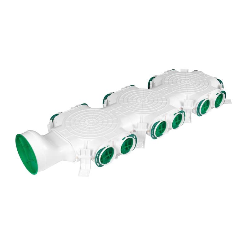 Cutie de distribuție cu racord lateral - Ø160 / 10xØ75 Awenta