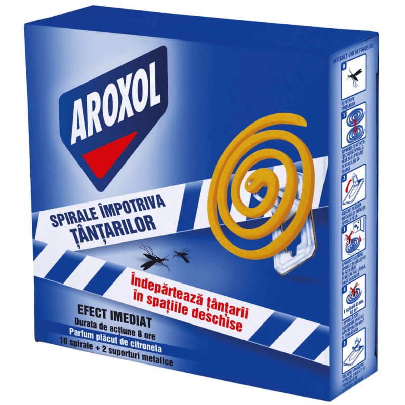 Set 10 Spirale Insecticide cu Suport Metalic pentru Tantari