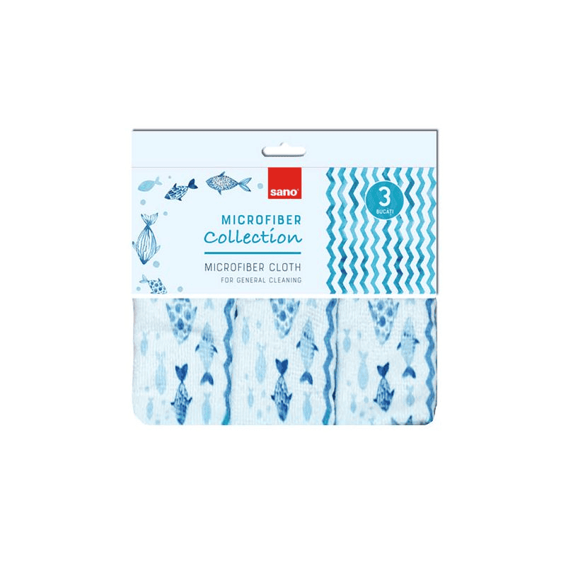 Set 3 lavete microfibra Sano-Spark-Design 30x30 cm