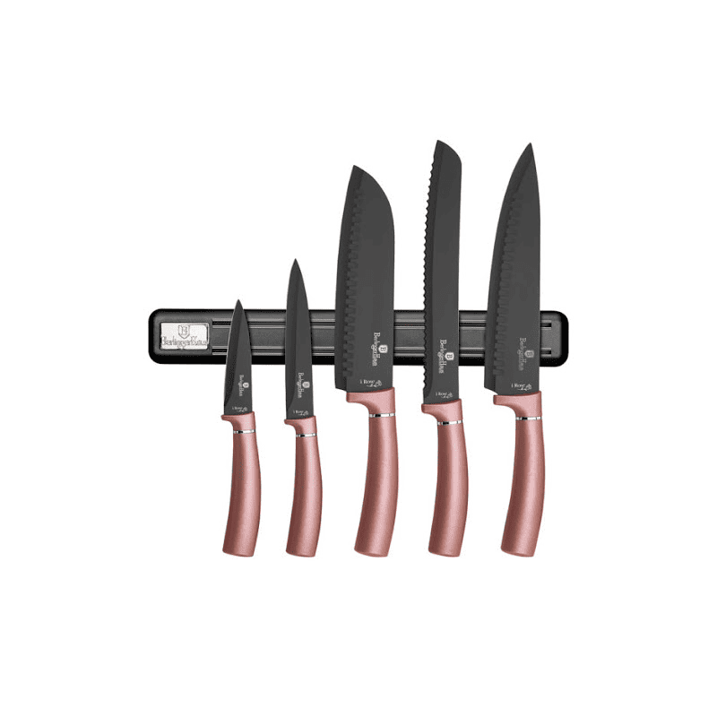 Set cutite 6 piese cu banda magnetica I-Rose Berlinger Haus BH 2538A