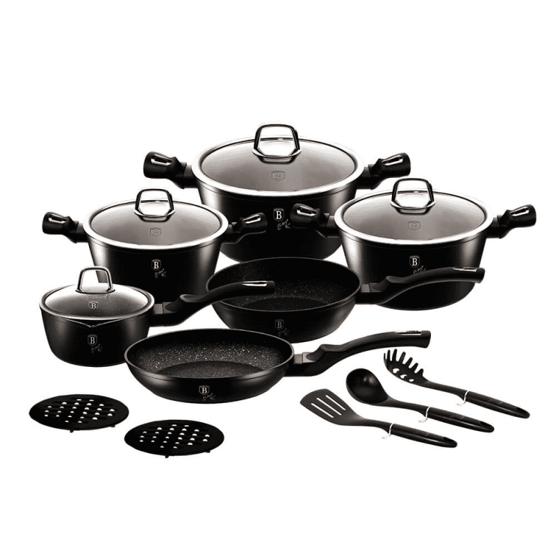 Set oale marmorate 15 piese Black Silver Berlinger Haus BH 6155