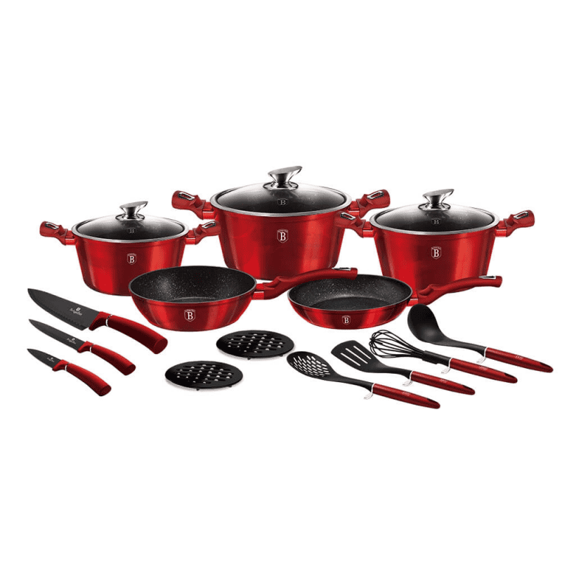 Set oale marmorate 17 piese Burgundy Metalic Line Berlinger Haus BH 6162