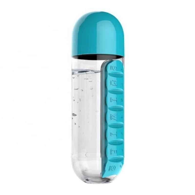 Sticla 600 ml cu organizator pentru medicamente