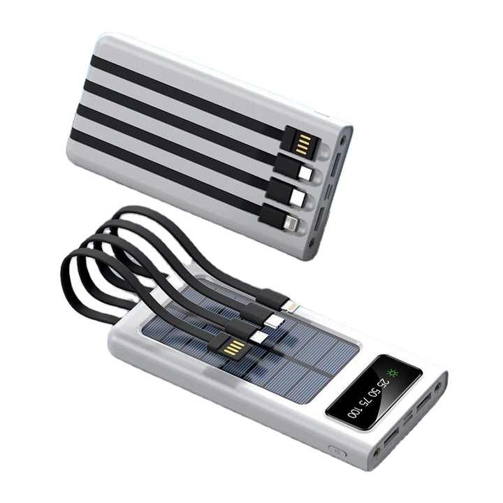Baterie externa solara 20.000 mAh cu display