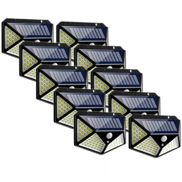 Set 10 x Lampa 100 LED cu panou solar