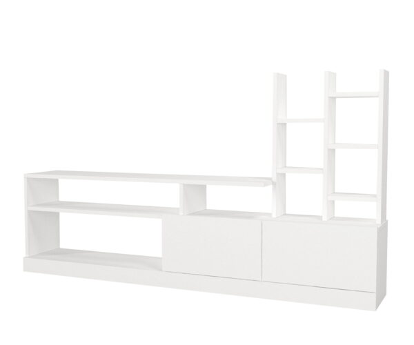Biblioteca Living UnicUtil,164 x 25 x 91 cm, Alb, front PAL - imagine 6