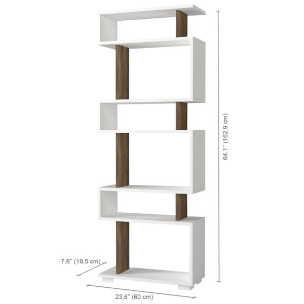 Biblioteca UnicUtil, Alb-Maro 19.5 x 60 x 163 cm - imagine 3