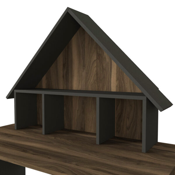 Birou, Chalet Design, UnicUtil, 120 x 60 x 148.2 cm, Gri Antracit și Maro, UUDESK14 - imagine 7