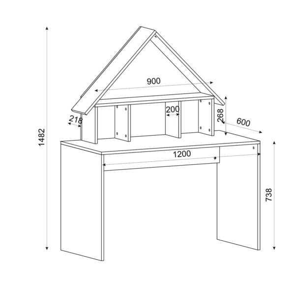 Birou, Chalet Design, UnicUtil, 120 x 60 x 148.2 cm, Gri Antracit și Maro, UUDESK14 - imagine 8