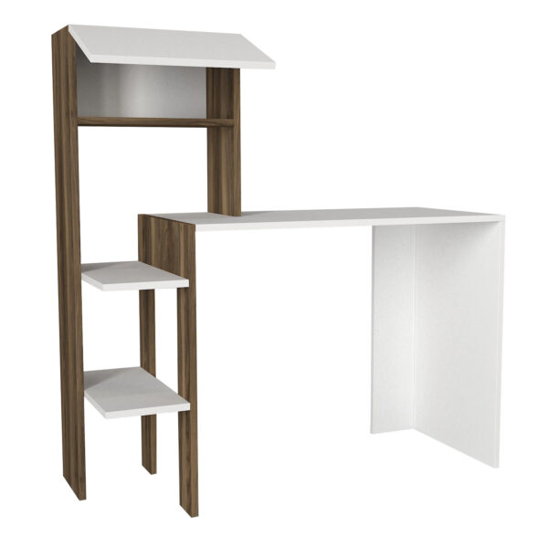 Birou, Clear Space, UnicUtil, 114.3 x 45 x 120 cm, Alb și Maro, UUDESK10 - imagine 8