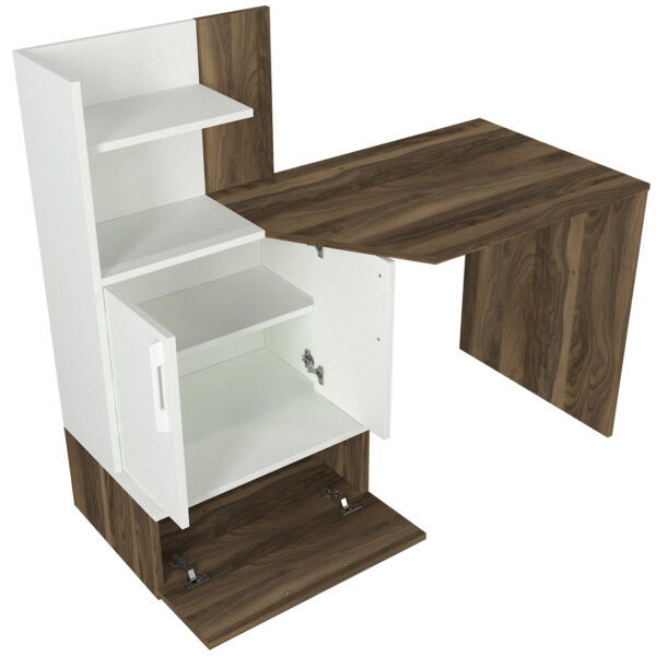 Birou, Dynamic Space, UnicUtil, 131.3 x 60 x 115 cm, Alb – Maro, UUDESK29 - imagine 7