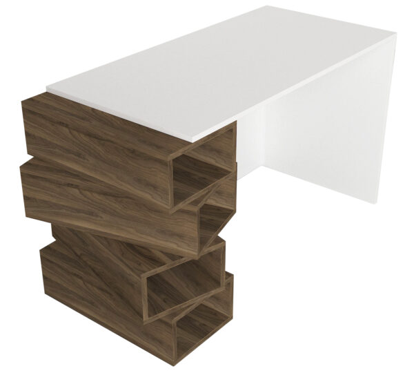 Birou, Geo BrownSpace, UnicUtil, 130 x 60 x 75 cm, Alb si Maro, UUDESK21 - imagine 8