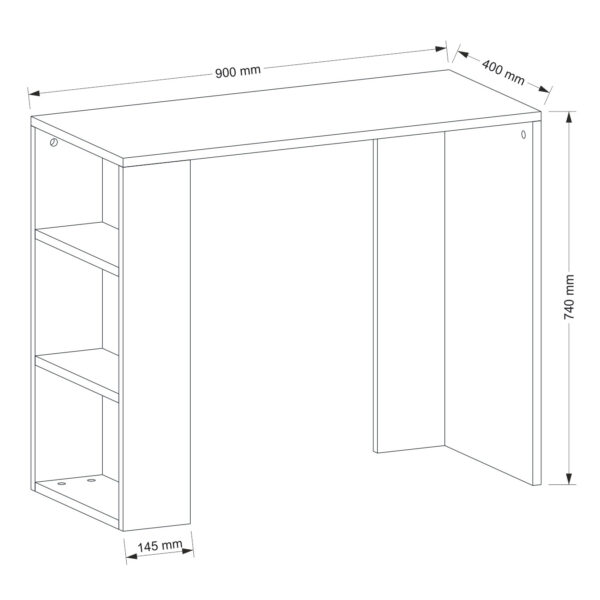 Birou Simplu, Design Modern, UnicUtil, 90 x 40 x 73.8 cm, Alb, UUDESK03 - imagine 7