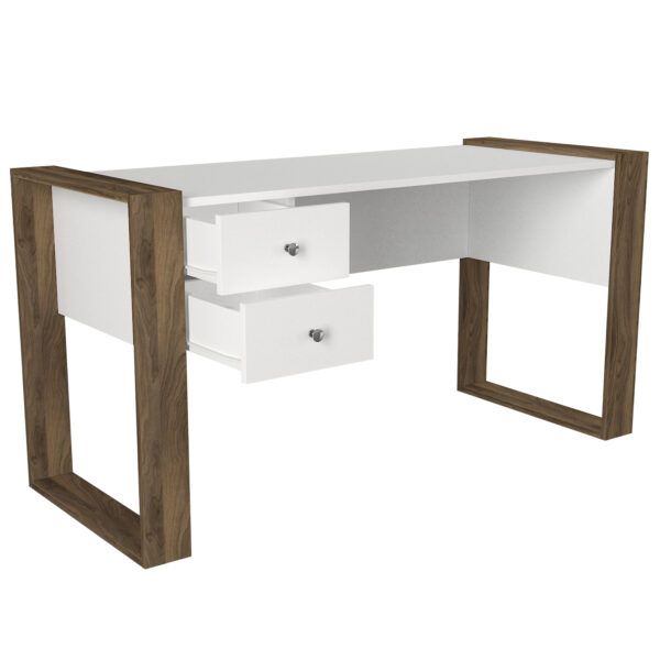 Birou Spațios, Urban Workspace, UnicUtil, 155 x 60 x 72 cm, Alb-Maro, UUDESK01 - imagine 7