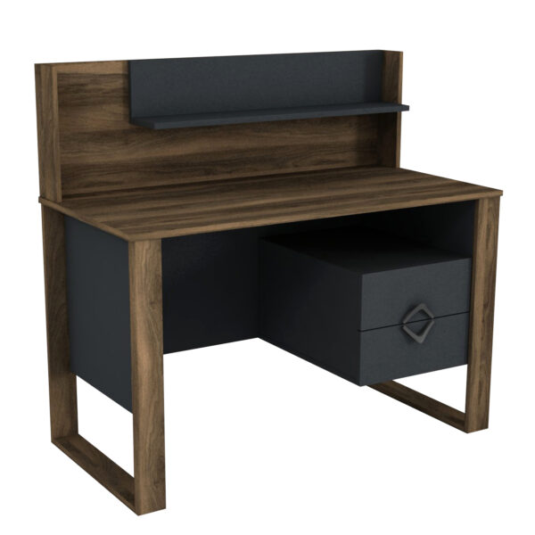 Birou, Style Edge, UnicUtil, 120 x 60 x 143.5 cm, Gri Antracit & Maro , UUDESK09 - imagine 7