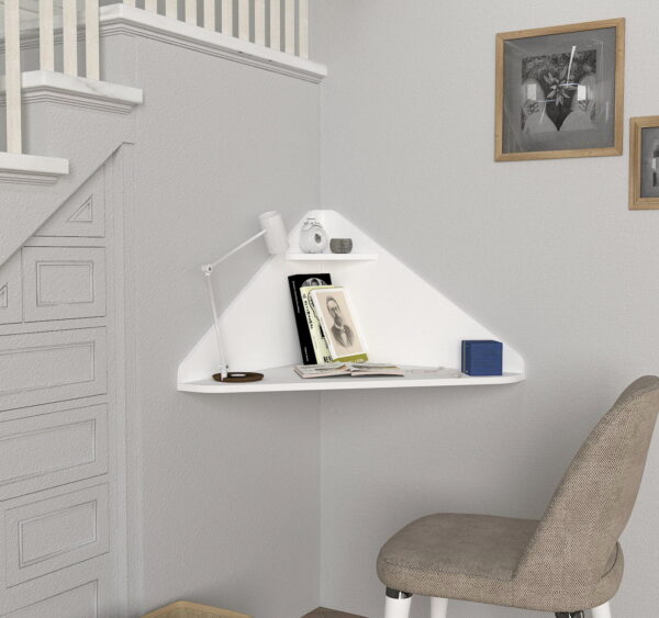 Birou suspendat pentru perete, UnicUtil, 93 x 64 x 64 cm, Alb - imagine 5