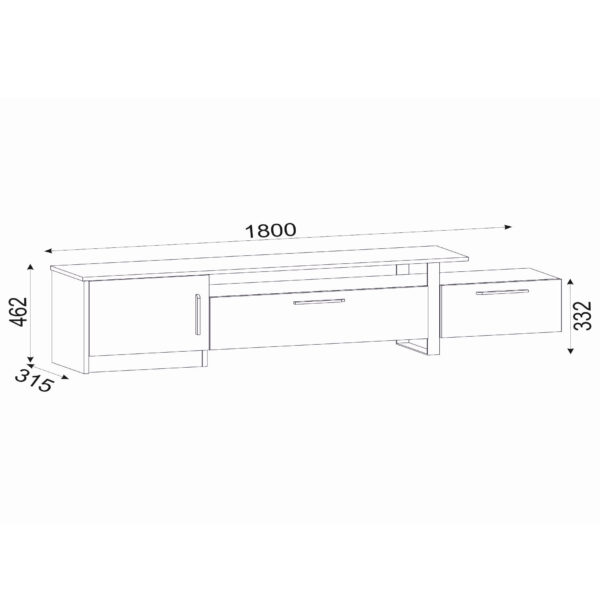 180 x 33.2 x 46.2 cm
