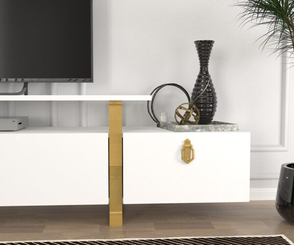 Comodă televizor Golden Charm, 180 x 33.2 x 46.2 cm, Alb, UnicUtil - imagine 5