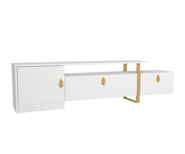 Comodă televizor Golden Charm, 180 x 33.2 x 46.2 cm, Alb, UnicUtil - imagine 9