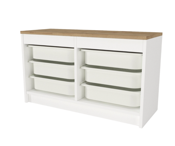 Dulap Organizator pentru Jucării, UnicUtil, 89 X 34 X 52 cm, Alb-Maro - imagine 8