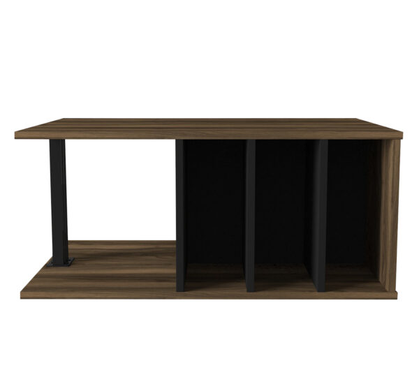 Masa de Cafea cu spatii de depozitare, UNICUTIL 90 X 60 X 60, Maro-Negru - imagine 4