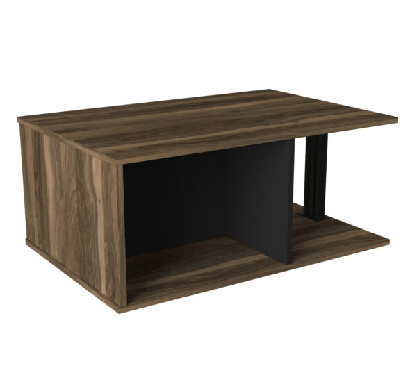 Masa de Cafea cu spatii de depozitare, UNICUTIL 90 X 60 X 60, Maro-Negru - imagine 5