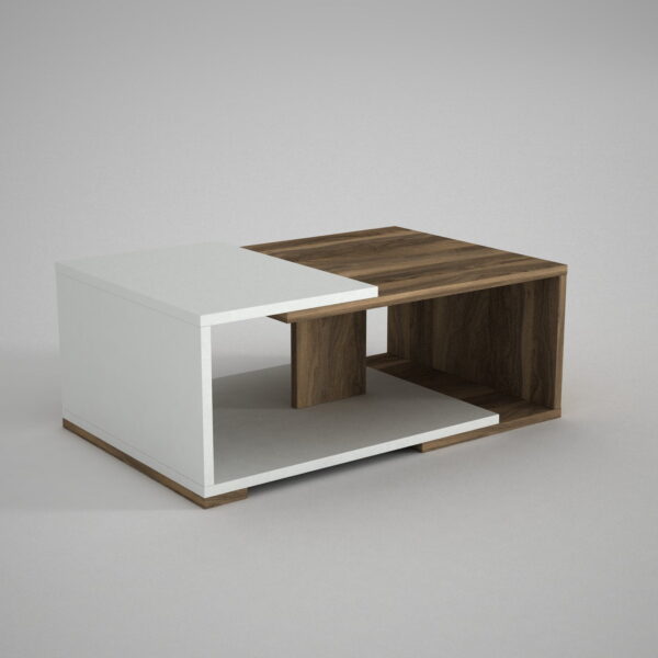 Masuta Cafea, UnicUtil, 73 x 35 x 50 cm, Alb si Maro - imagine 4